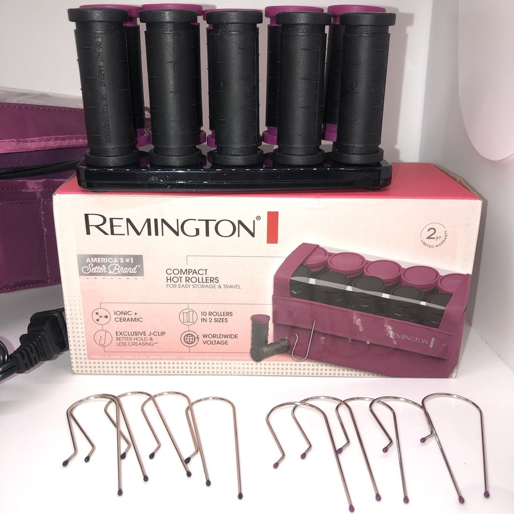 Remington Compact Hot Rollers Ionic Ceramic 10 Rollers 2 Sizes Tested Working